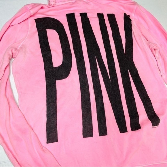 PINK Victoria’s Secret Logo Zip Hoodie Jacket - Picture 2 of 12